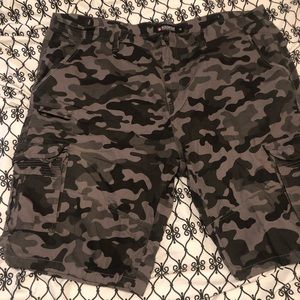 Army fatigue cargo shorts